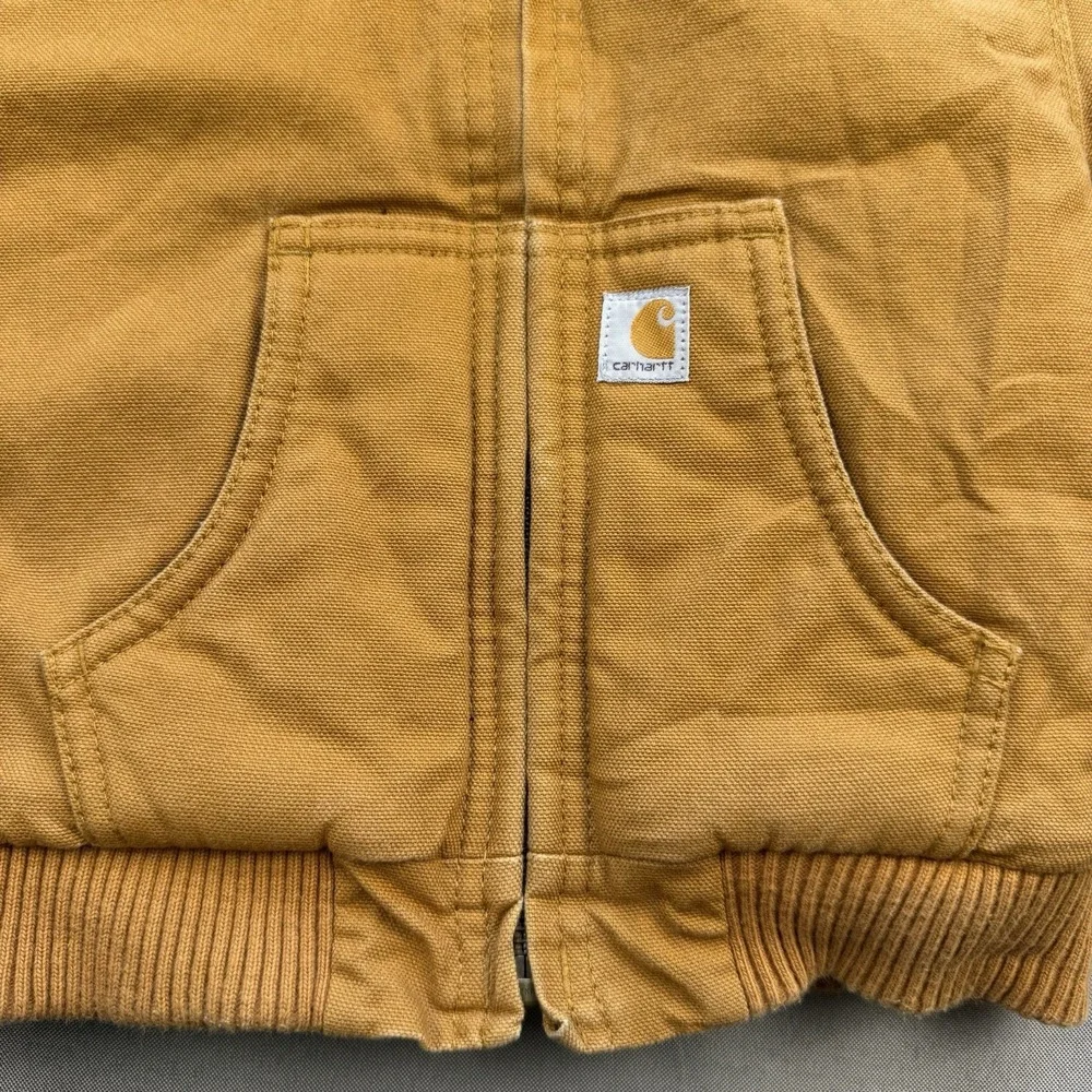 Carhartt Infant Toddler Quilted Lined Tan Hooded Full Zip Jacket 12‎ Months